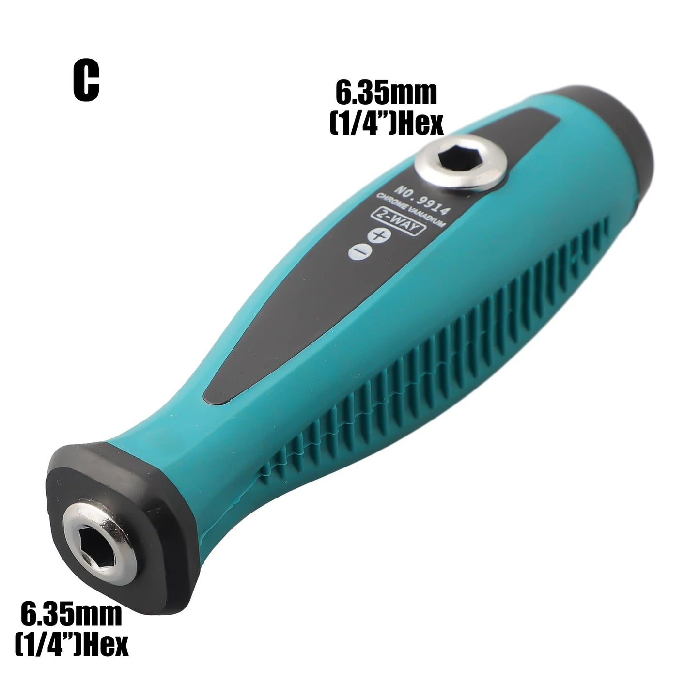 Multi-Purpose Screwdriver Bit Handle with 4mm, 5mm & 6.35mm Hex Adapter