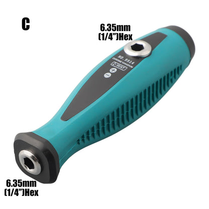 Multi-Purpose Screwdriver Bit Handle with 4mm, 5mm & 6.35mm Hex Adapter