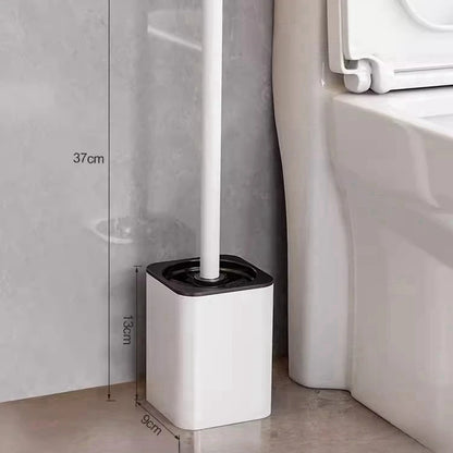Luxury Metal Toilet Brush - Wall Mounted Holder with No Dead Angle Cleaning Tool for Modern Bathroom