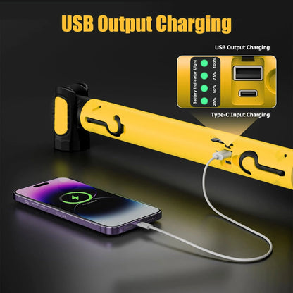 Super Bright Magnetic LED Work Light – Built-in 5200mAh Rechargeable Underhood Lamp for Car Repair & Outdoor Lighting