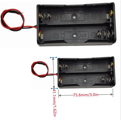 3PCS 18650 Battery Holder Box - 1 Slot 3.7V Storage Case with Black & Red Wires for 1/2/3/4 Cells