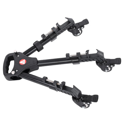 VX-600 Foldable Camera Tripod Dolly – 3 Wheels Stand with Pulley Base, Universal Tripod for Easy Camera Movement