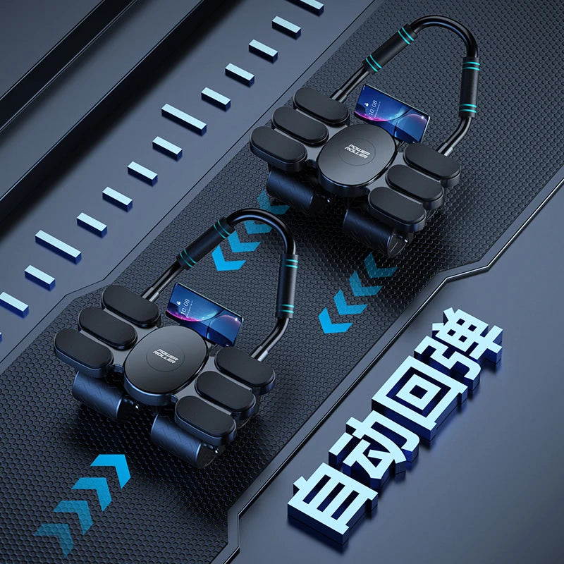 Abdominal Wheel with Automatic Rebound – Four Wheels & Six-Elbow Support for Core Training