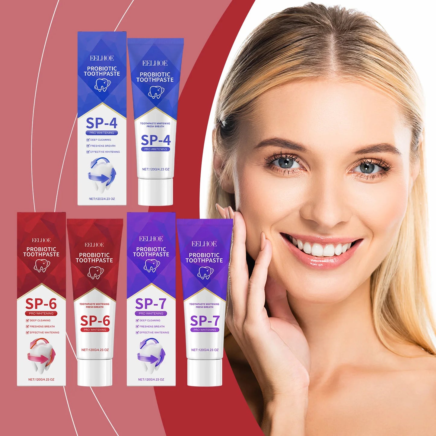 SP-6 Whitening Toothpaste with Probiotics – Plaque & Tartar Removal, Fresh Breath & Oral Hygiene