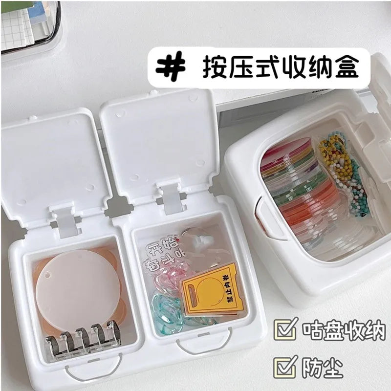 Pop-Up Small Card Storage Box | Desktop Organizer with Classification Drawer | Dustproof Photocard Holder and Jewelry Container