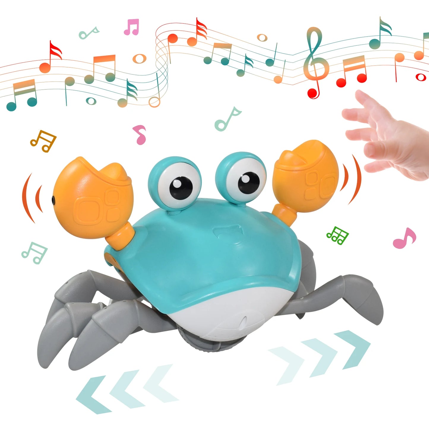 Kids Induction Crab & Octopus Crawling Toy – Electronic Musical Pets, Toddler Moving Toy that Avoids Obstacles, Party Gift