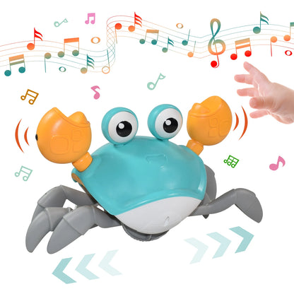 Kids Induction Crab & Octopus Crawling Toy – Electronic Musical Pets, Toddler Moving Toy that Avoids Obstacles, Party Gift