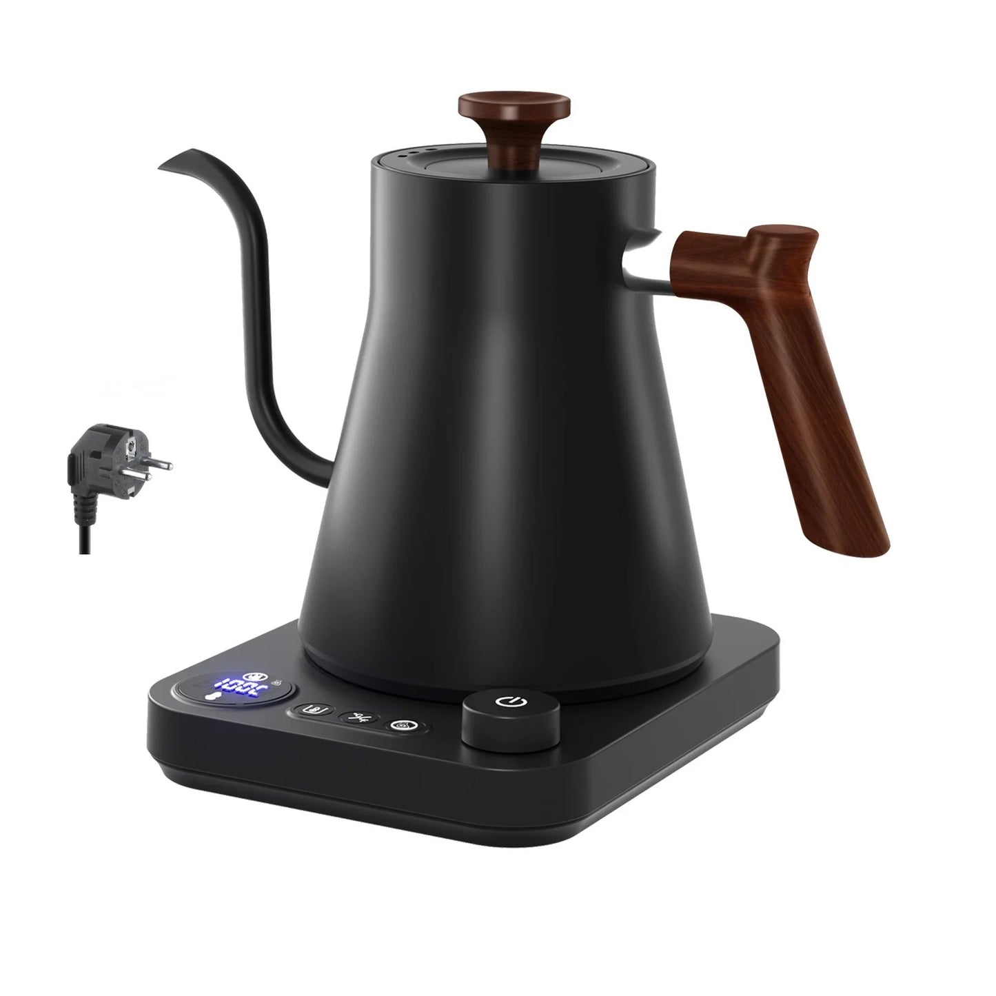 Electric Gooseneck Kettle 900ml — Smart Hand Brew Coffee Pot with Temperature Control & Rapid Heating, 110V/220V