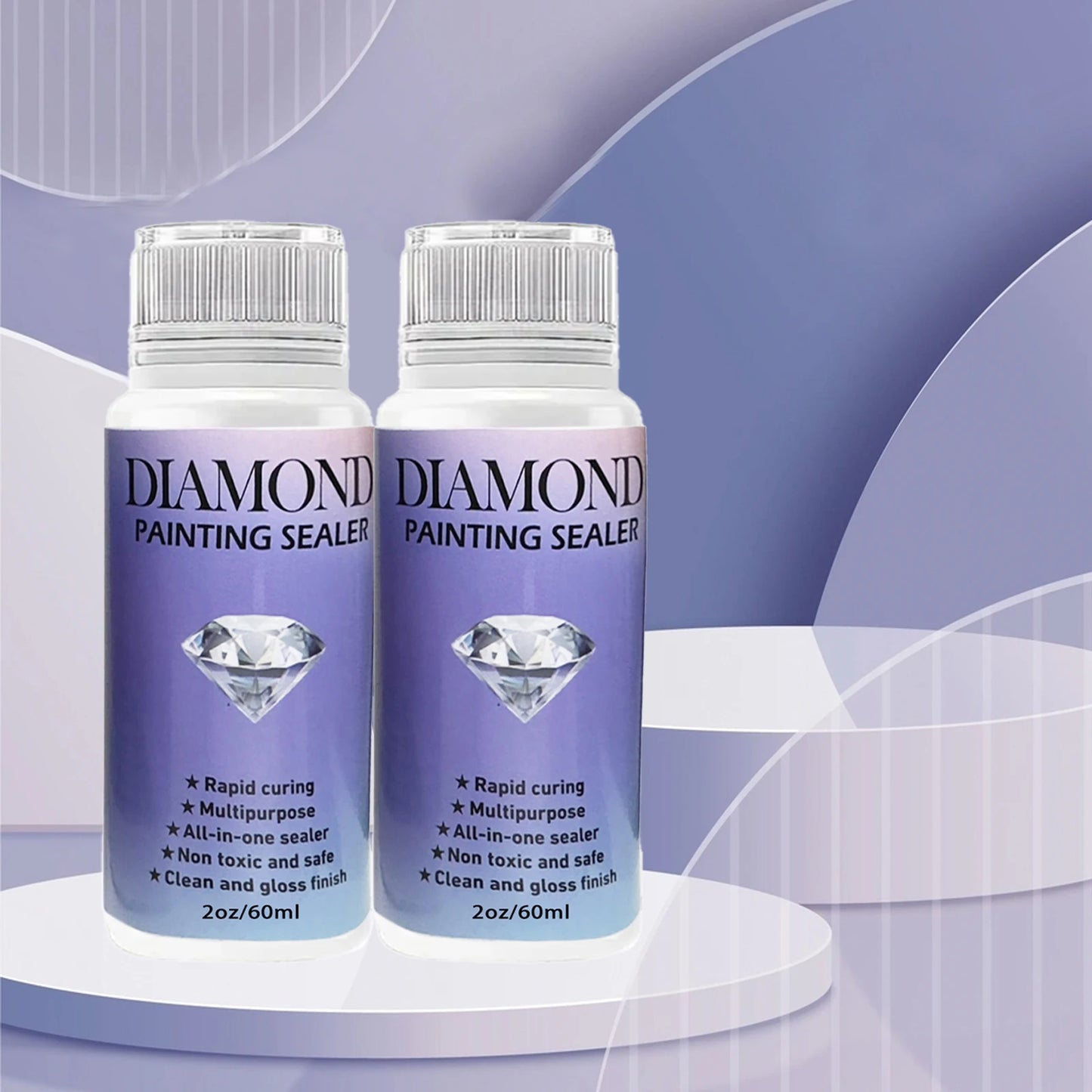 Diamond Painting Sealer Glue with Brushes — 60ML/120ML/200ML Permanent Hold & Shine Puzzle Coating Set