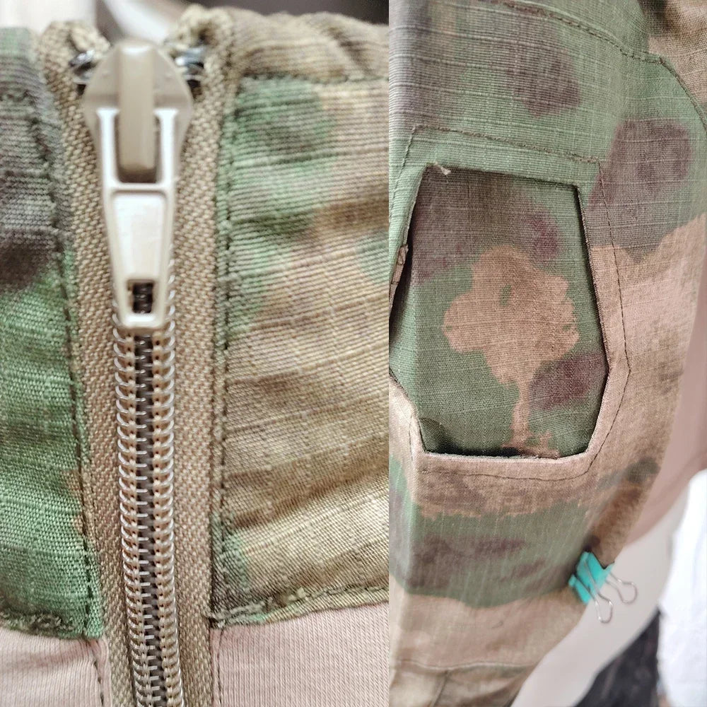 Men’s Camo Tactical Uniform Set | Ripstop Airsoft Suit with Multi-Pocket Pants & Training Shirt for Hunting or Paintball