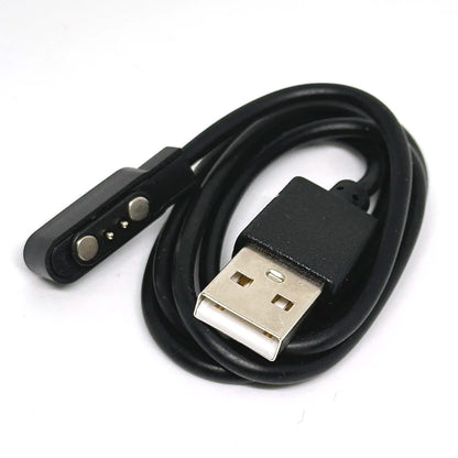 2-Pin Magnetic Pogo Pin USB Charging Cable – Smart Watch Charger for Kids Models Q750S, T88, A20, A20S, TD05 & V6G, USB 2.0 Magnetic Power Cord