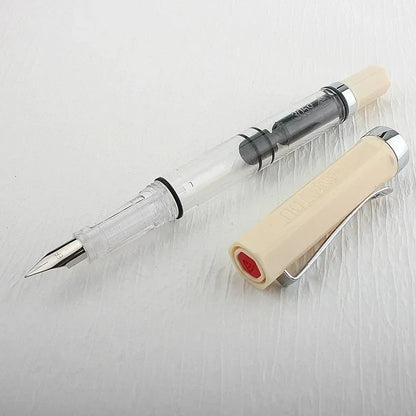 3059 Piston Fountain Pen – High-Quality Transparent Resin with EF/F Nib (0.38/0.5mm) for Business & Gift