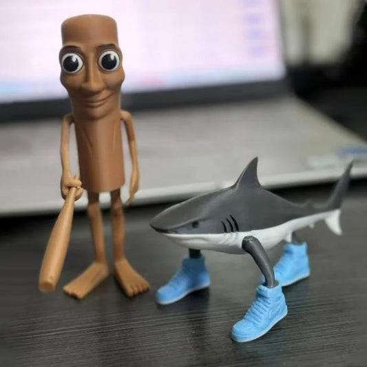 Shark Figurine Tungtungsahur 3D Printed Toy – Articulated Tralalero Desktop Decoration, Funny Ornament Doll