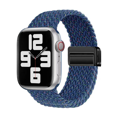 Nylon Braided Watch Band for Apple Watch – Compatible with Series SE, 3–10 & Ultra (38–49mm Adjustable Sport Strap)