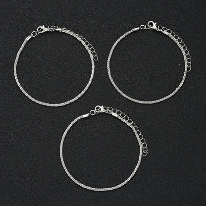 5pcs Boho Vintage Metal Anklet Set – Butterfly, Star & Heart Pendant Pearl Foot Bracelets for Women, Beach Fashion Jewelry Accessory