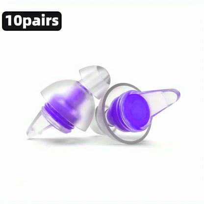 HUAK High Fidelity Silicone Ear Plugs - Reusable Noise Reduction for Sleep, Study, Work, Music, Motorcycle & Swimming
