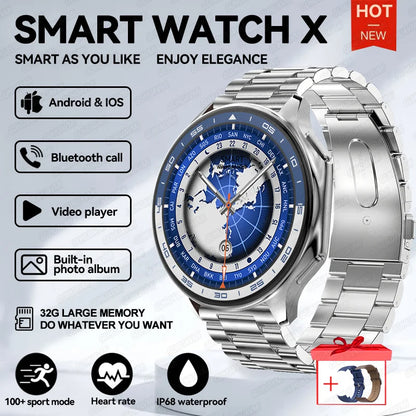 2024 OPPO Watch X Smartwatch — 4G, AMOLED Display, Music & Video, Bluetooth Call, IP68 Waterproof, Compatible with TWS Earphones