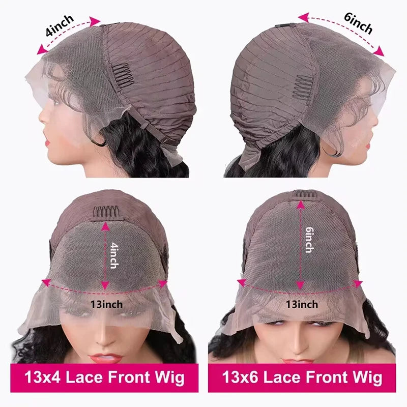 Water Wave 13x6 Lace Front Wig – Deep Curly Human Hair Wet & Wavy Pre-Plucked with Baby Hair for Women