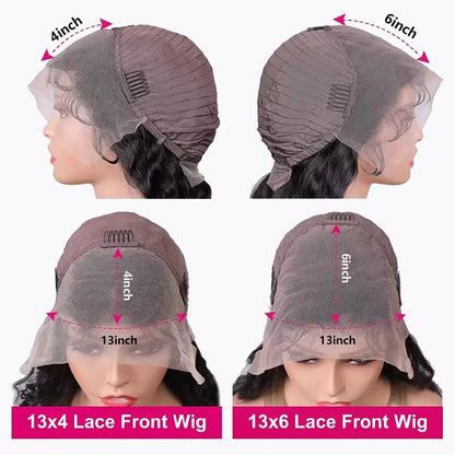 Water Wave 13x6 Lace Front Wig – Deep Curly Human Hair Wet & Wavy Pre-Plucked with Baby Hair for Women