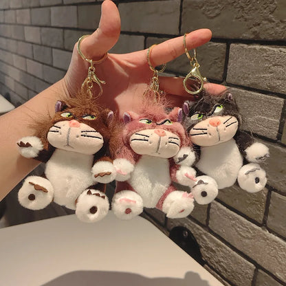 Funny Lucifer Cat Plush Keychain - 12cm Cross-Eyed Kitten Bag Pendant Doll