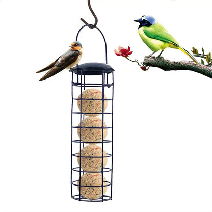 Suet Bird Feeder Holder - Hanging Grease Ball Rack & Outdoor Food Dispenser for Wild Birds
