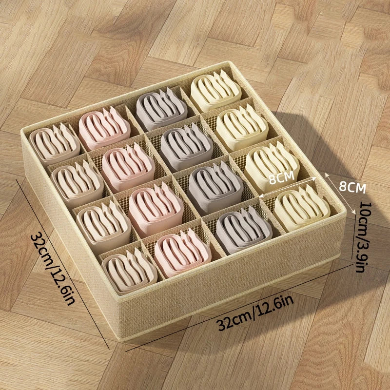 Foldable Underwear Storage Box – Non-Woven Organizer for Panties, Bra, Socks, Clothes Separator for Bedroom Drawers & Wardrobe