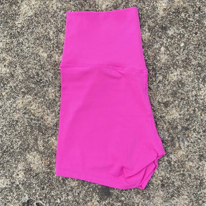 Women's High Waist Athletic Yoga Shorts – Solid Color Squat Proof Fitness Shorts for Running, Cycling & Training