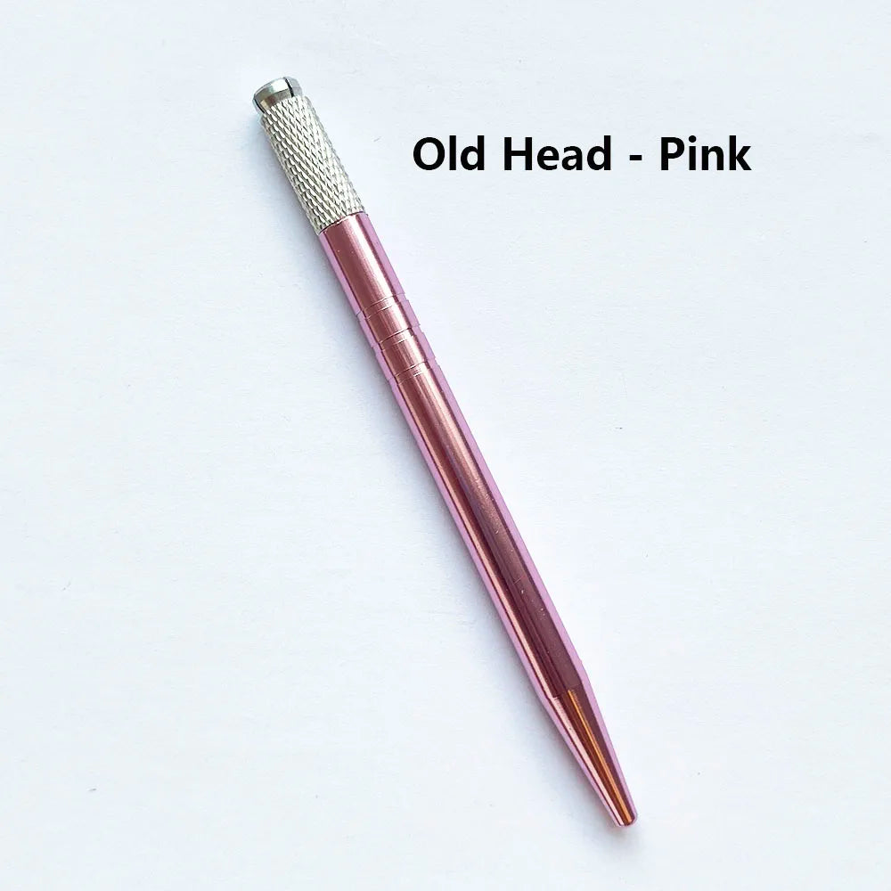 10pcs Permanent Makeup Eyebrow Tattoo Pens — Manual Tebori Microblading Stainless Steel Lock-Pin Tools