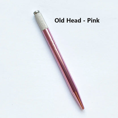 10pcs Permanent Makeup Eyebrow Tattoo Pens — Manual Tebori Microblading Stainless Steel Lock-Pin Tools