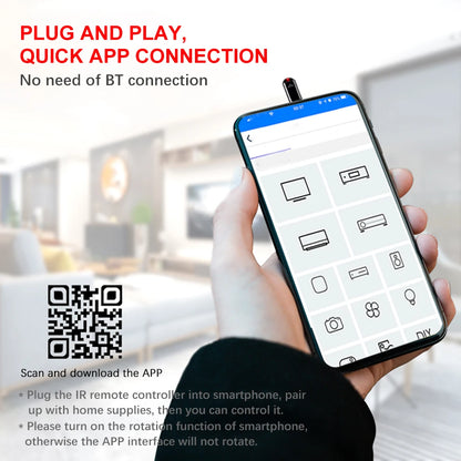 Universal Mini Infrared Transmitter for iOS Smartphones - Smart Remote Controller Replacement for TV, Air Conditioner, Fan, Camera, and More