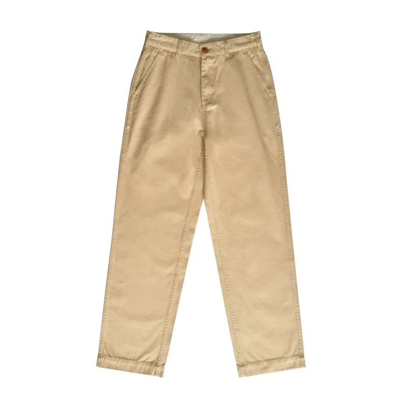 SauceZhan XX001 Chino Pants - Men's Vintage Cotton Cargo Trousers with Loose Straight Fit