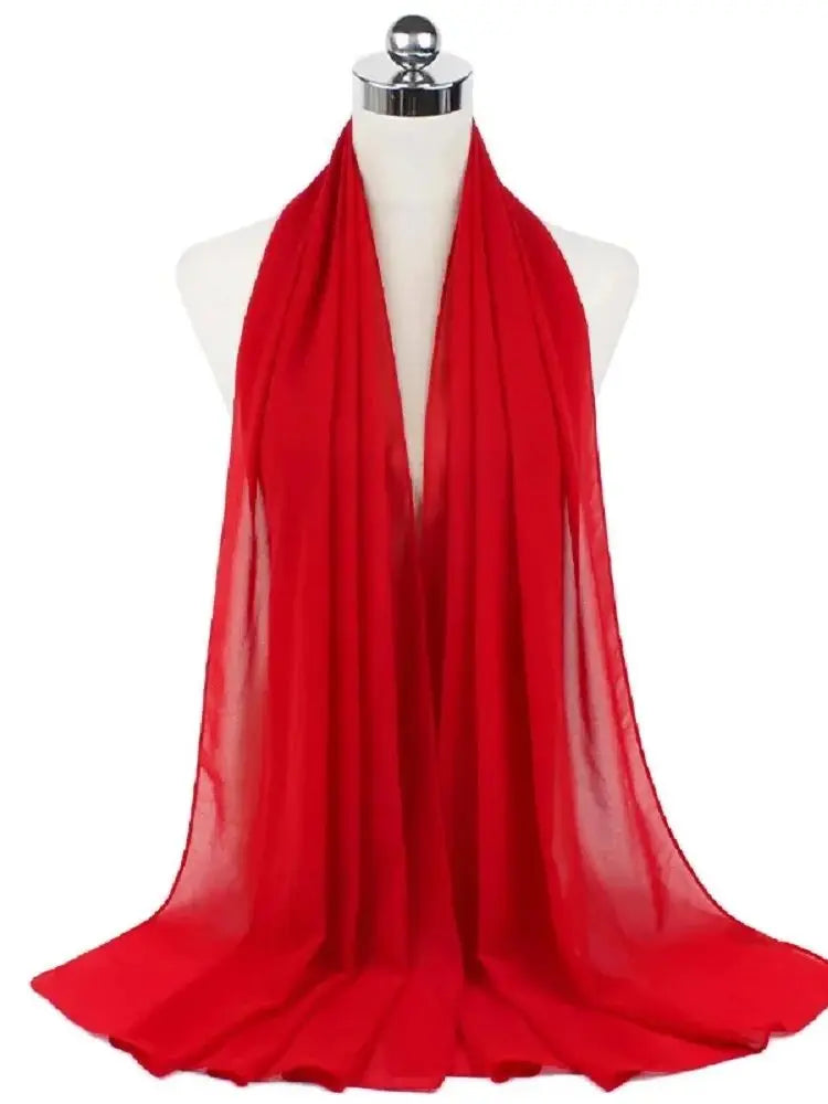 Women’s Solid Chiffon Instant Hijab – Ready-to-Wear Islamic Scarf, Muslim Shawl & Arab Head Wrap
