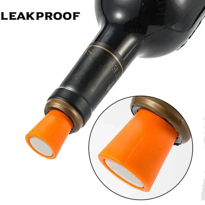 Silicone Wine Bottle Stopper Set – Leak-Proof Cork Caps for Wine, Whisky, Beer & Champagne, Reusable Bar & Kitchen Sealing Accessories
