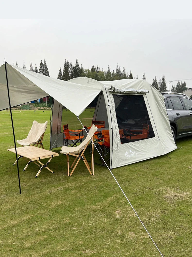 Lohascamping Car Box Docking Tent – Portable Waterproof SUV Tail Tent for 3-4 People, Large Dome Sunshade Tunnel Style Tent