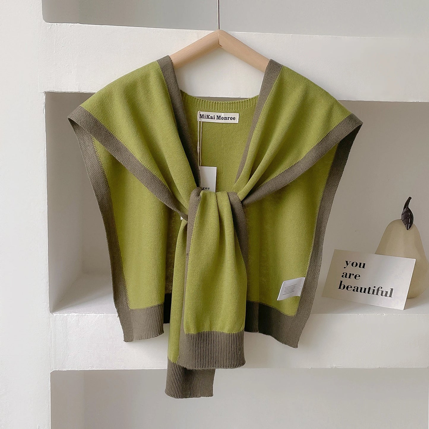 Spring & Autumn Striped Knitted Shawl – High-Grade Neck and Shoulder Scarf for Summer Office & Air-Conditioned Rooms