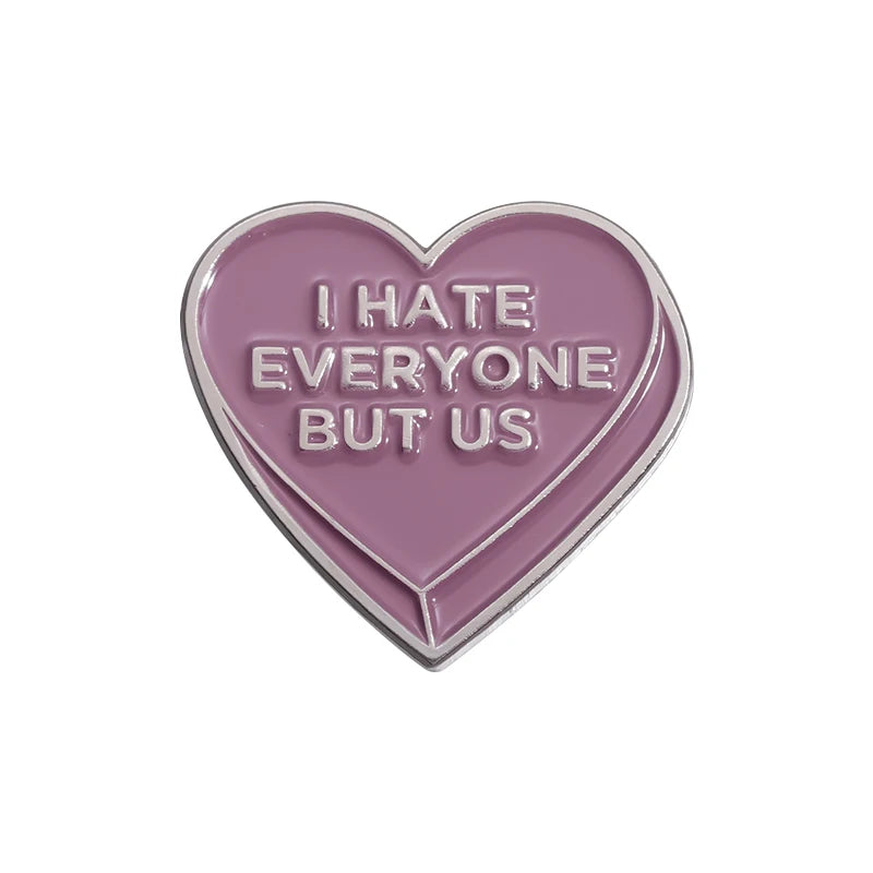 Pink Heart Brain Ghost Enamel Brooch – Gothic Retro Radio & TV Badge, Funny Punk Lapel Pin Jewelry Gift