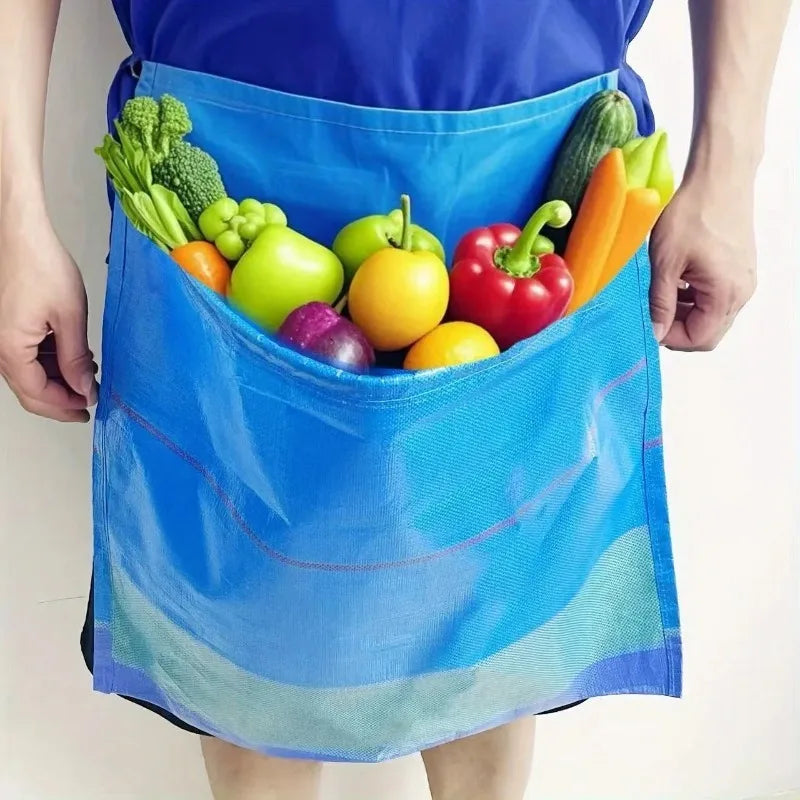Fruit & Vegetable Picking Apron - Waterproof Waist Harvest Bag for Gardening, Farming & Kitchen Use