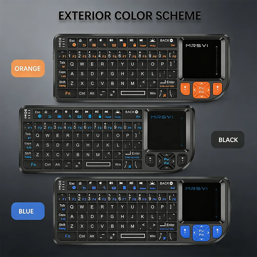 MRSVI A8 Plus Mini Wireless Keyboard - Backlit 2.4GHz & Bluetooth 5.0 Touchpad Keyboard for Android TV, Mac, Laptop & Windows