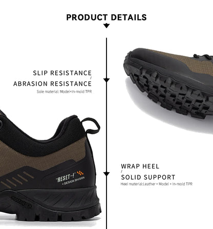 Baasploa Men’s Waterproof Hiking Shoes — Anti-Skid, Wear-Resistant Outdoor Travel Sneakers