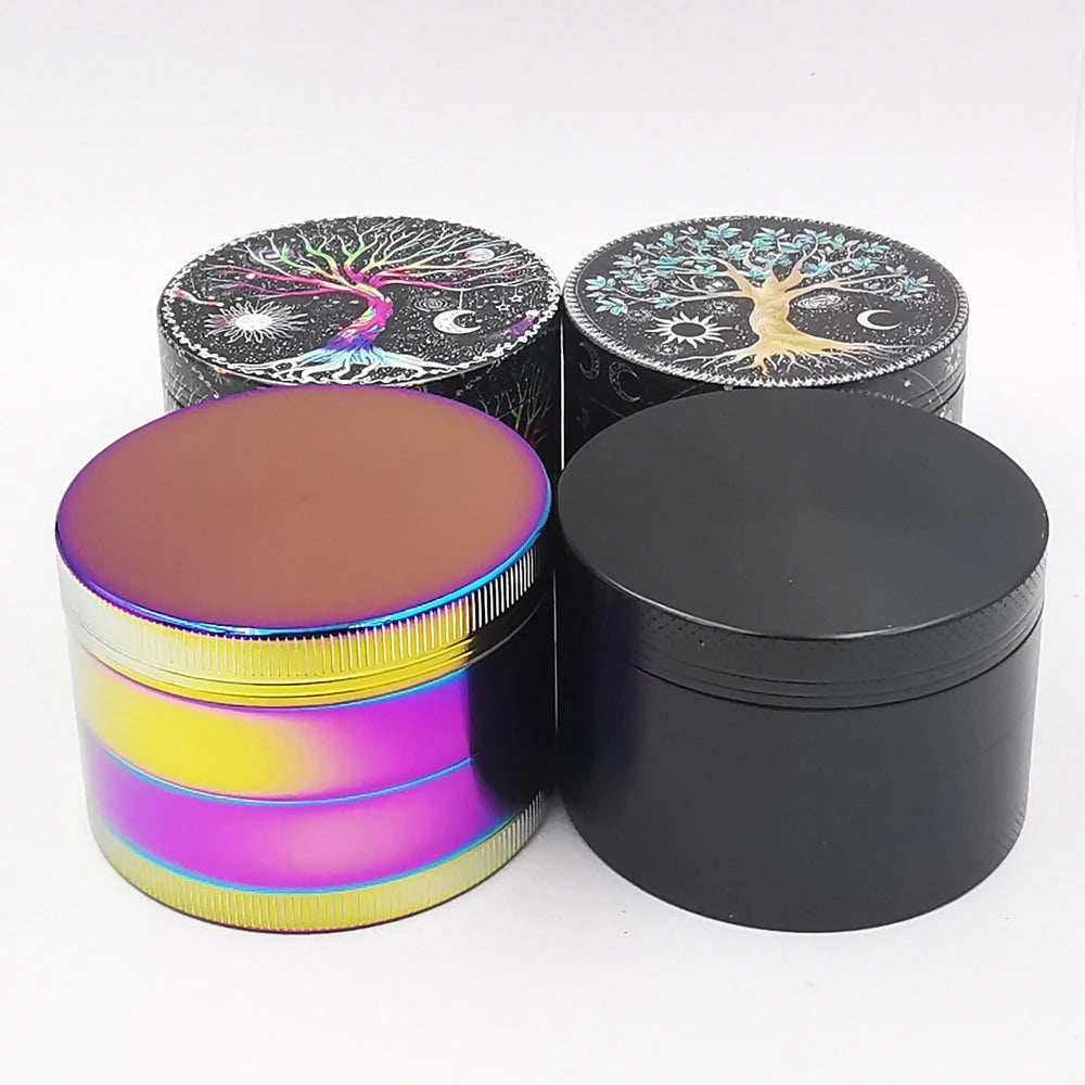 2.5" (63mm) 4-Layer Metal Herb Grinder — Zinc Alloy Tobacco & Spice Crusher for Smoking Accessories