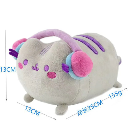 18cm Pusheen Fat Cat Plush Toy - Cute Arcade Game-Inspired Stuffed Doll with Soft Drink Can and Game Controller Designs