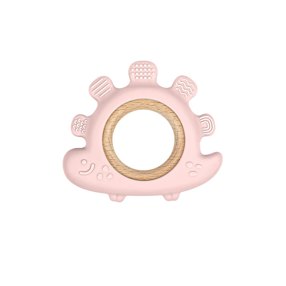 TYRY.HU Silicone Baby Teether - Cartoon Frog & Deer Teething Necklace Pendant for Infant Gum Relief Gift