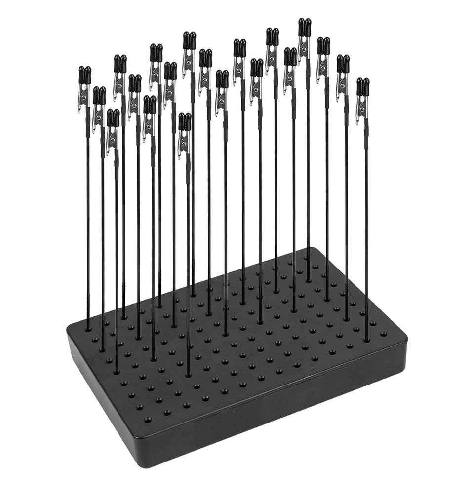 Model Painting Stand Base Holder with 20 Magnetic Alligator Clips & Flexible Sticks Set for Airbrush Crafting