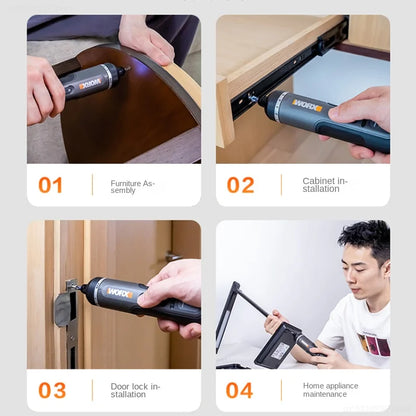 WORX WX242 Mini Electric Screwdriver Set – Smart Cordless, Rechargeable with 30 Bits & Power Drill Tools