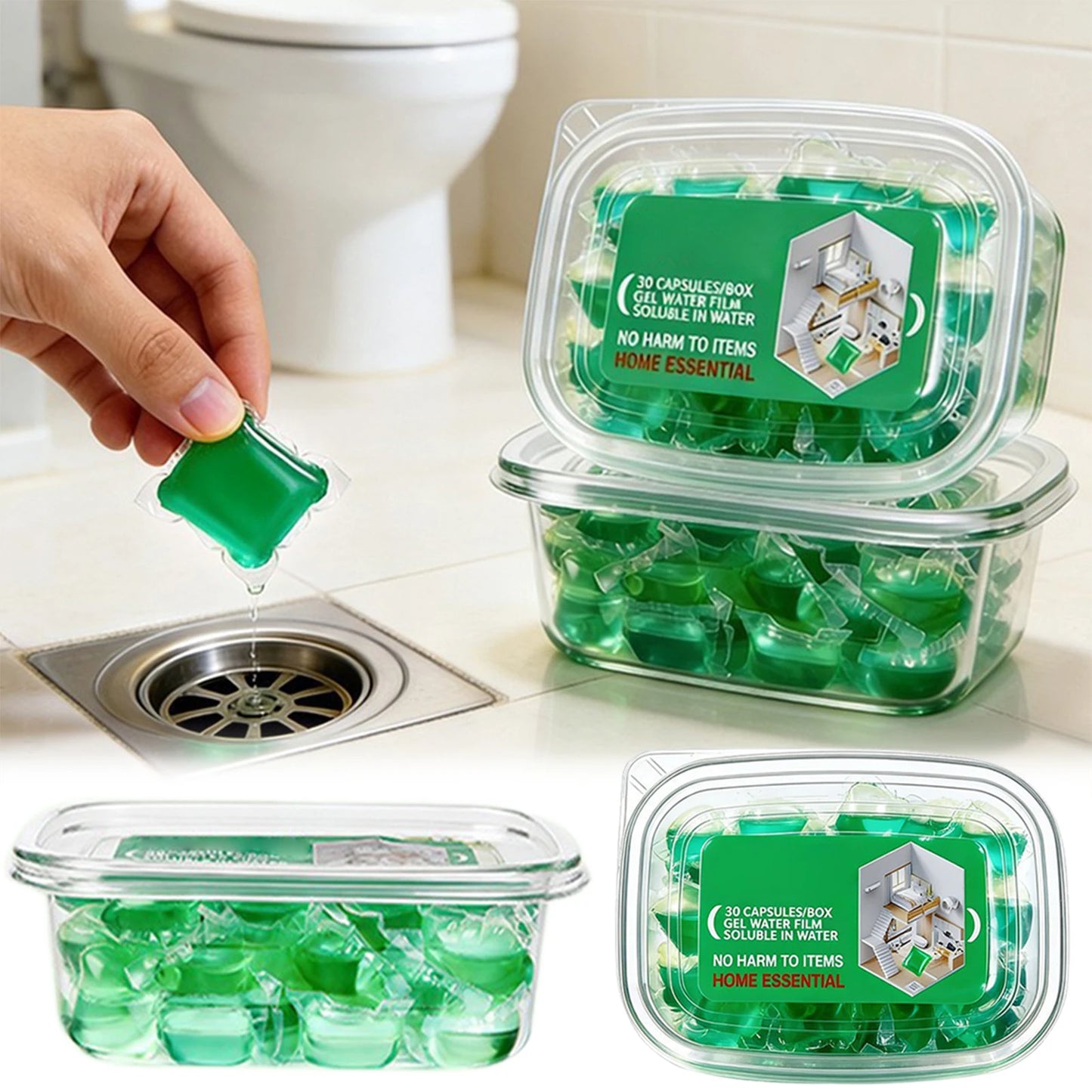Scented Drain Cleaner Gel - Odor-Removing Freshener for Kitchen and Bathroom Sinks