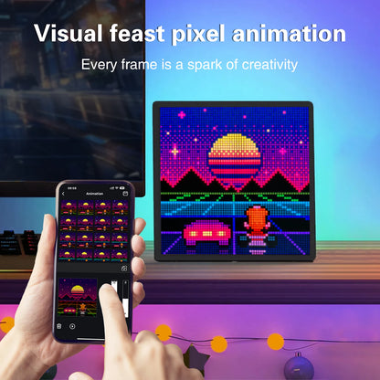 64x64 RGB LED Pixel Display Matrix Panel, Programmable Pixel Art Screen with Bluetooth App Control