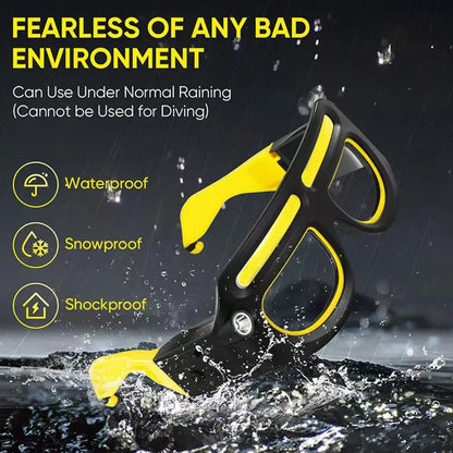 Rechargeable LED Headlight Glasses - Motion Sensor Light-Up Eyewear with 5 Modes for Running, Camping, Fishing and Cycling