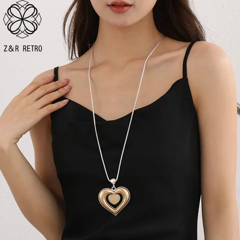 Vintage Long Chain Necklace – Irregular Gothic Pendant Jewelry for Women, 2023 Trendy Fashion Accessories