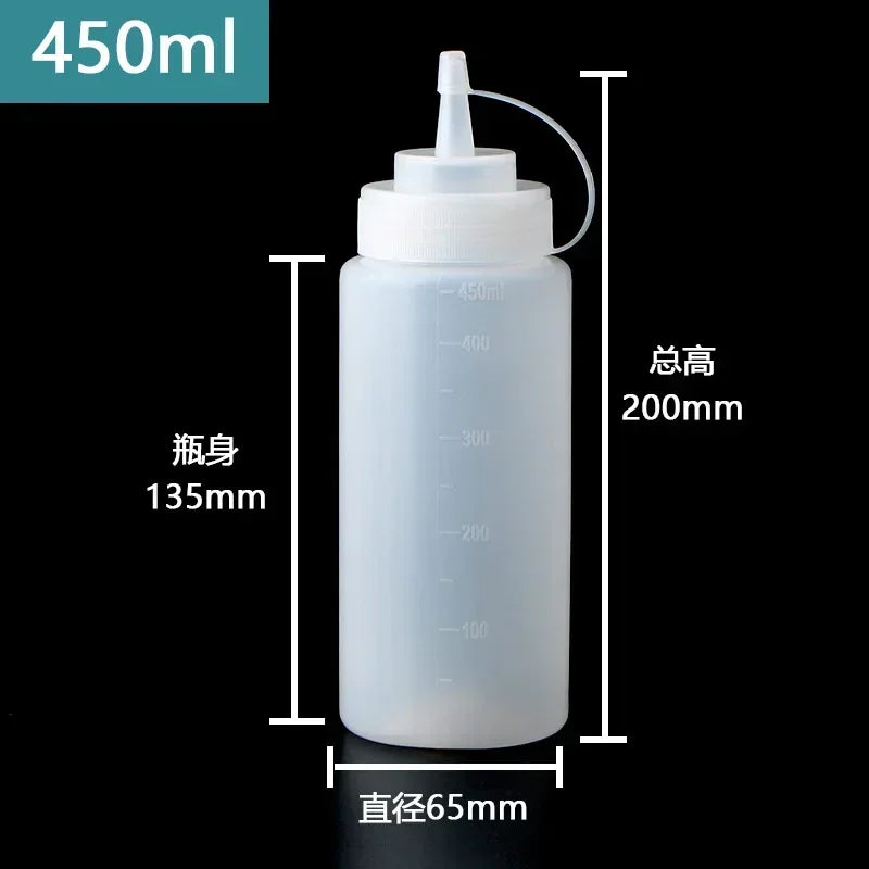 Large Squeeze Condiment Bottles with Nozzles – Ketchup, BBQ Sauce, Olive Oil Dispenser Bottles for Kitchen Use