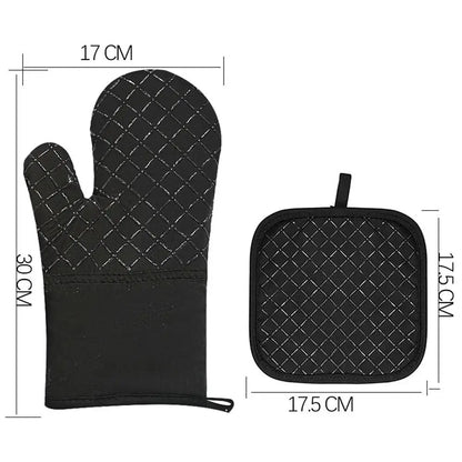 Microwave Cotton Baking Gloves – Anti-Scalding Heat-Resistant Oven Mitts, Non-Slip Insulation for Bakeware